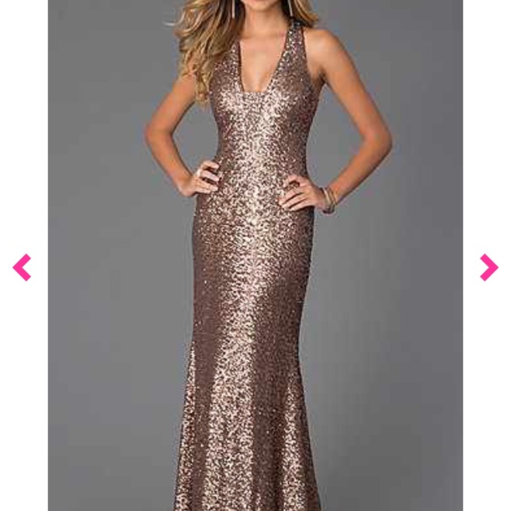 Sherri Hill Gold Sequin Gown
